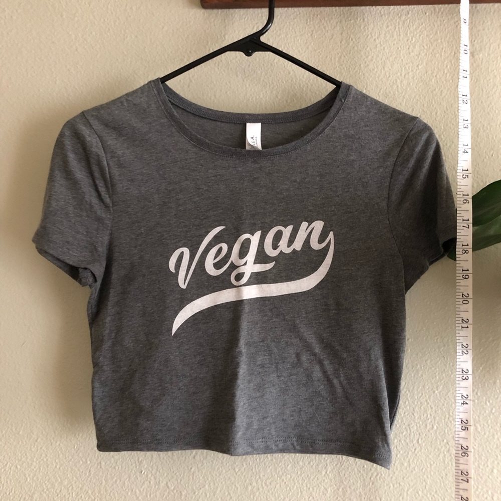 Vegan Shirt Graphic Tee Crop Top